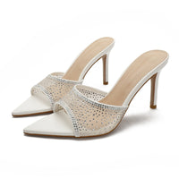Sandales à talons strass bout pointu