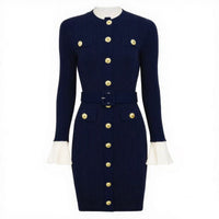Robe en maille à manches évasées