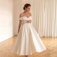 Robe de mariée épaules dénudées à nœud