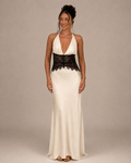 Robe Longue Dos Nu Col Licou Décolleté V, Preencess