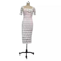 Robe portefeuille midi en dentelle