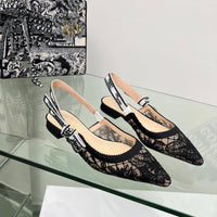 Lace Mesh Pointed Heeled Women Sandals
