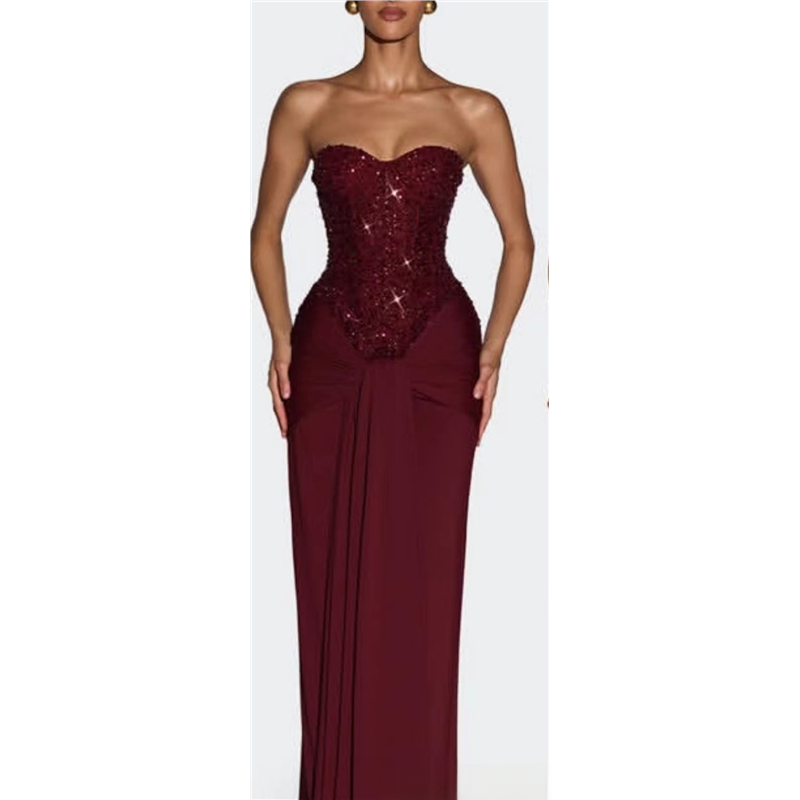 Robe de soirée moulante à sequins bustier, Preencess