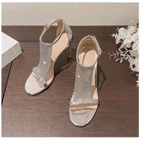 Sandales salomé à strass talon 9 cm