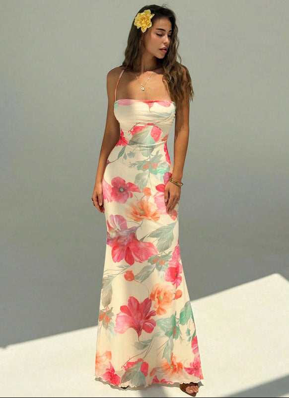 Robe Longue Sirène Dos Nu à Bretelles, Preencess
