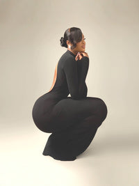 Robe Longue Moulante Dos Nu Col Montant