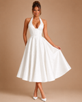 Robe Midi de Soirée en Jacquard Col Licou, Preencess