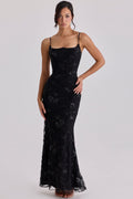 Robe Longue Bustier Dos Nu Fleurie, Preencess