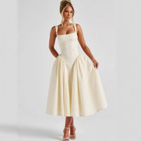 Robe à carreaux à fines bretelles