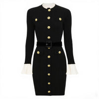 Robe en maille à manches évasées