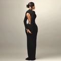 Robe Longue Moulante Dos Nu Col Montant