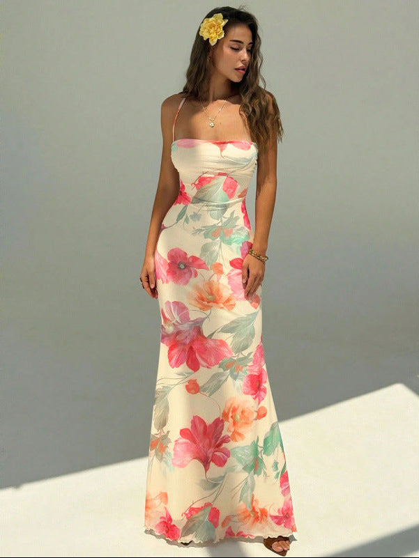 Robe Longue Sirène Dos Nu à Bretelles, Preencess