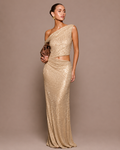 Robe Longue Sirène à Strass Épaules Dénudées, Preencess