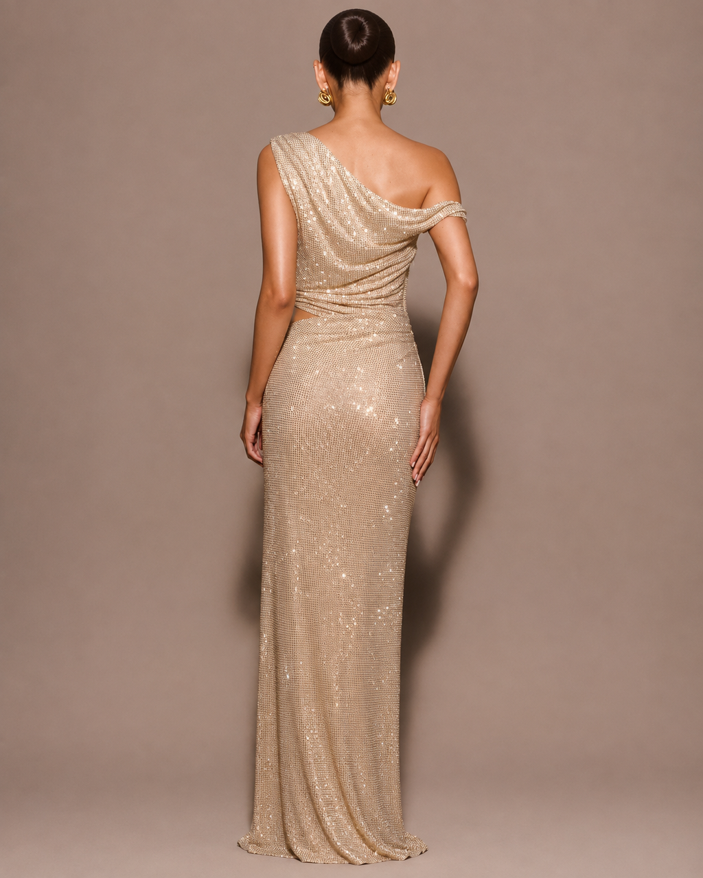 Robe Longue Sirène à Strass Épaules Dénudées, Preencess