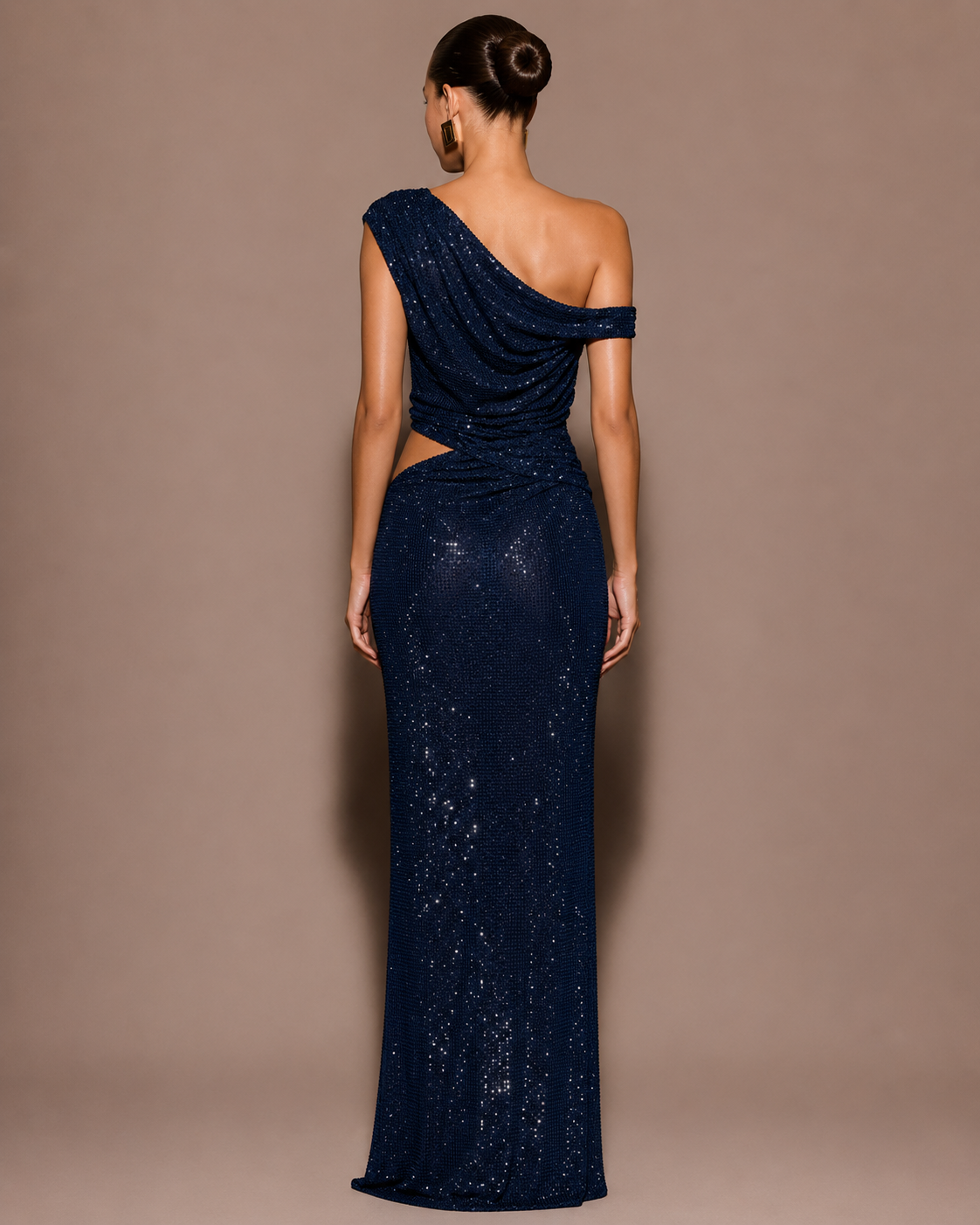Robe Longue Sirène à Strass Épaules Dénudées, Preencess