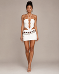 Robe Mini Dos Nu à Collier de Perles, Preencess