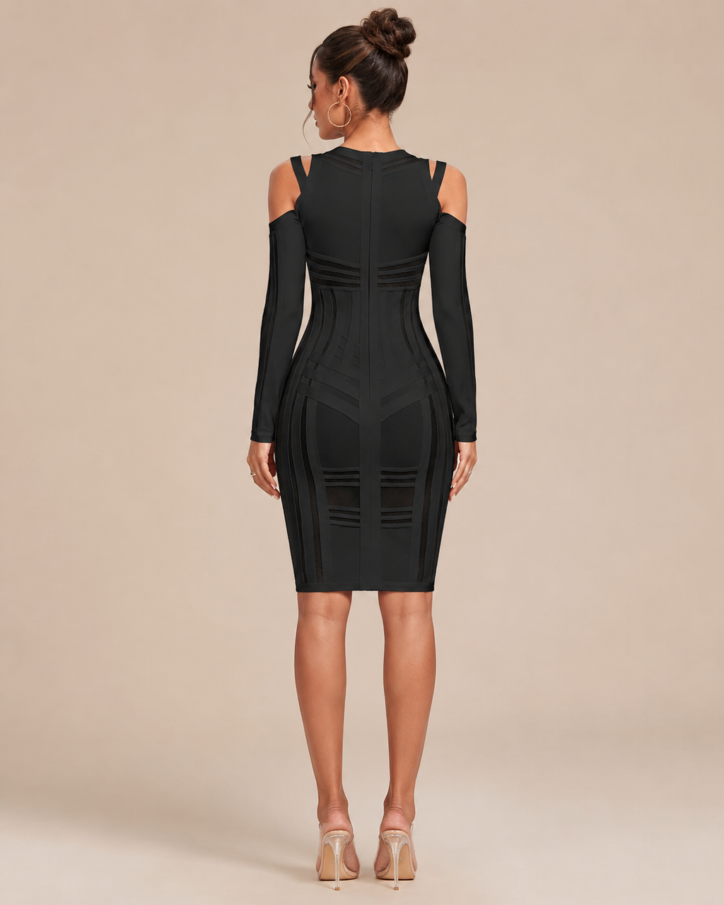 Robe Midi Moulante à Découpes, Preencess