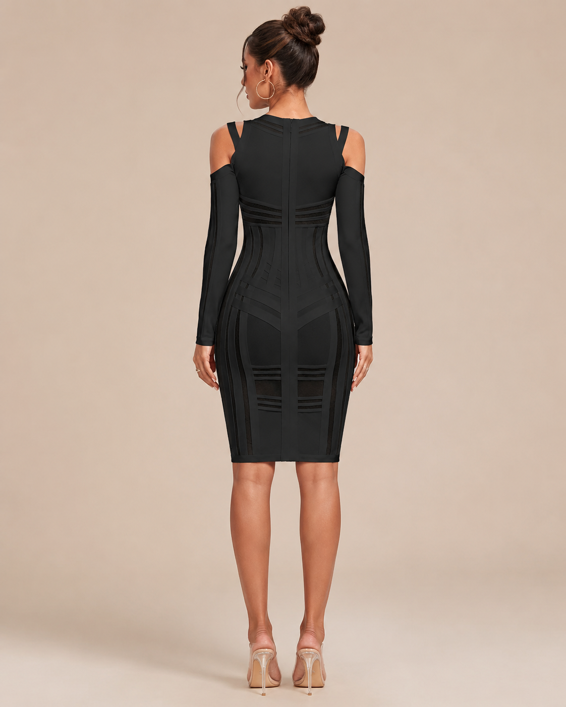 Robe Midi Moulante à Découpes, Preencess