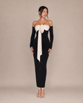 Robe Longue Moulante Une Épaule à Nœud, Preencess