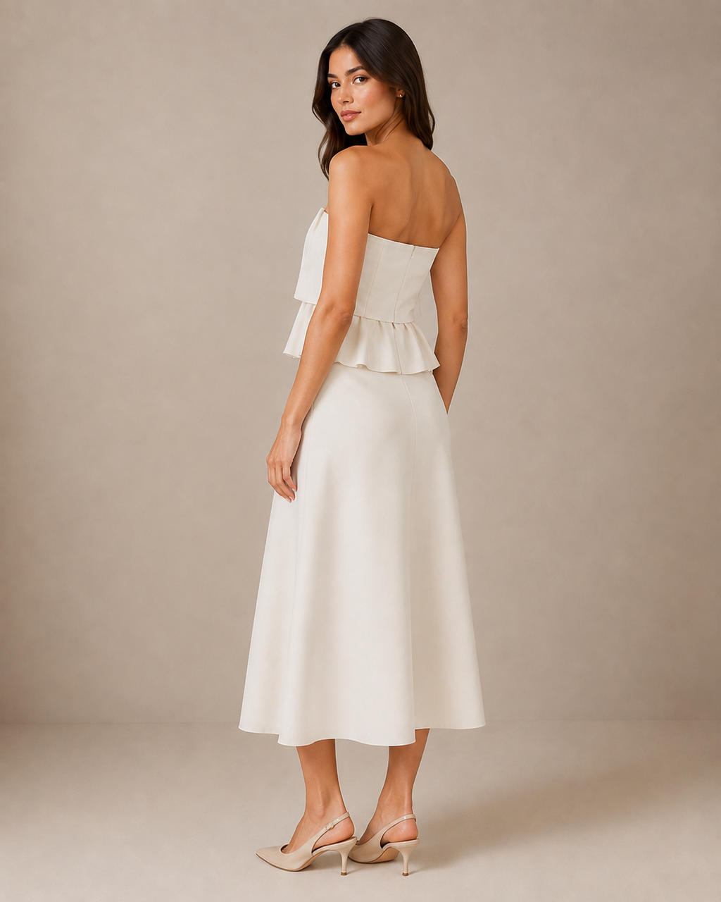 Robe Midi Bustier Plissée, Preencess