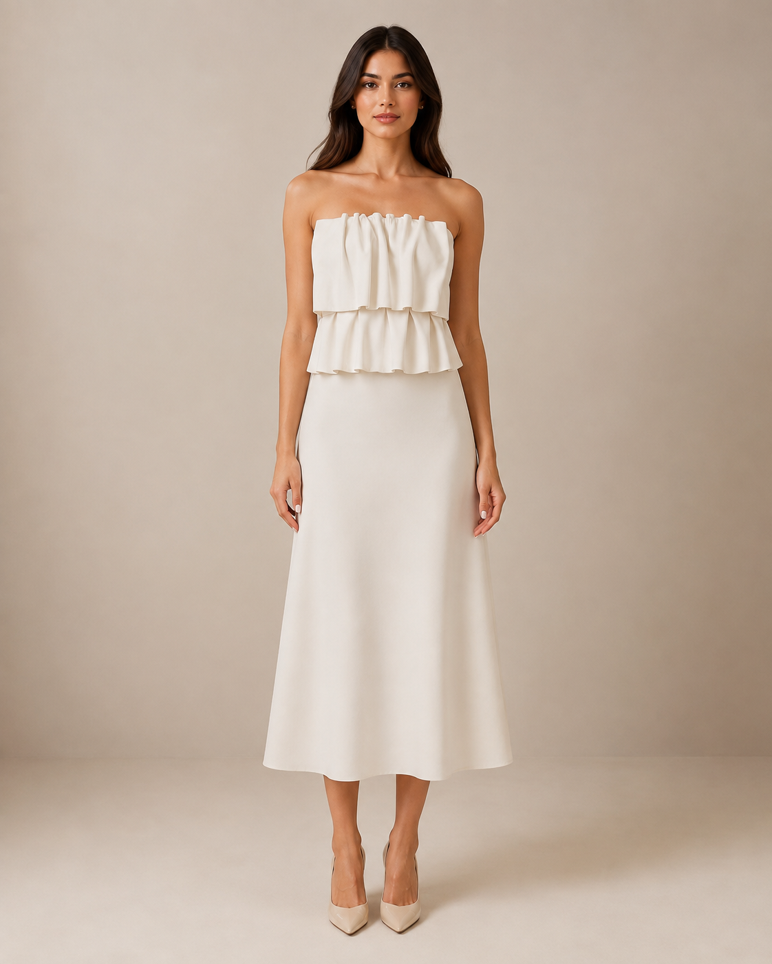 Robe Midi Bustier Plissée, Preencess