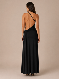 Robe Longue Moulante Une Épaule à Détail Métallique, Preencess
