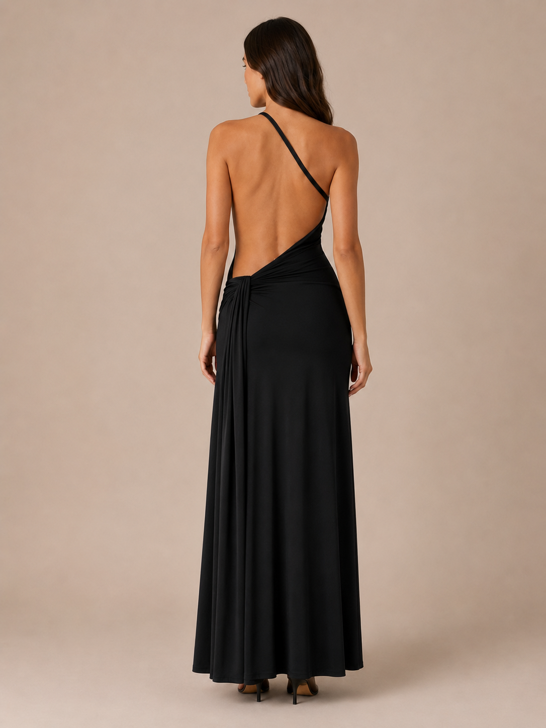 Robe Longue Moulante Une Épaule à Détail Métallique, Preencess