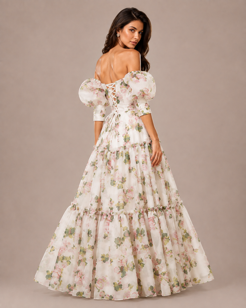 Robe Longue de Soirée en Organza Épaules Dénudées, Preencess