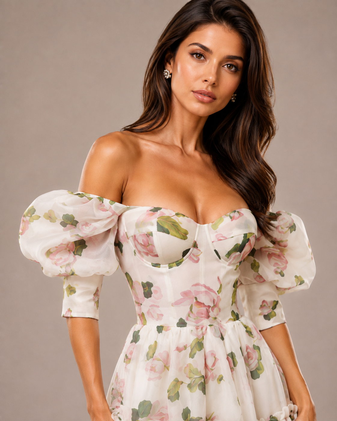 Robe Longue de Soirée en Organza Épaules Dénudées, Preencess