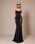 Robe Longue Moulante en Dentelle à Fines Bretelles, Preencess