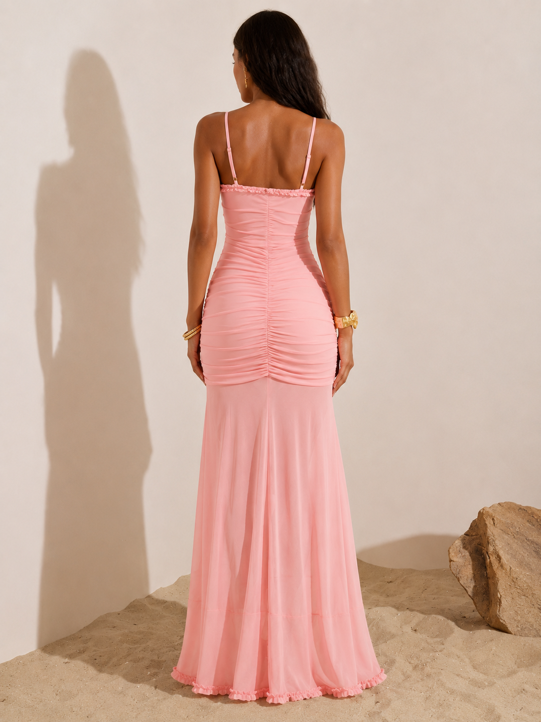 Robe Longue Fluide à Fines Bretelles, Preencess