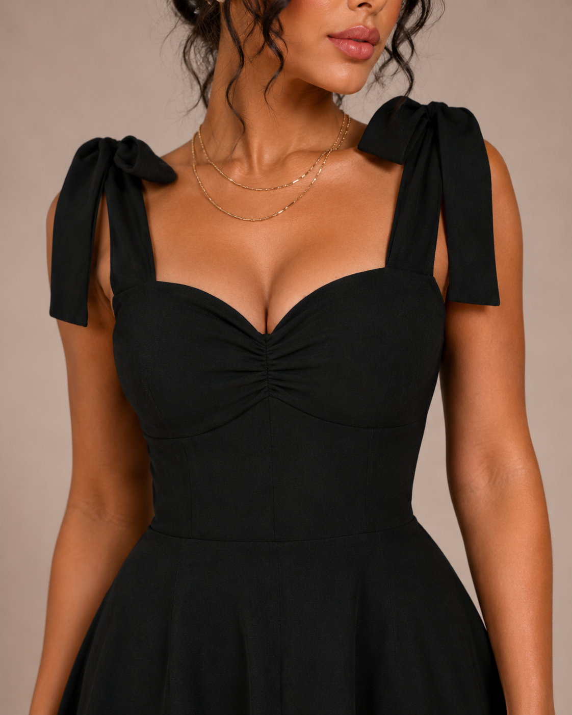 Robe Longue Col Carré à Manches Bouffantes, Preencess