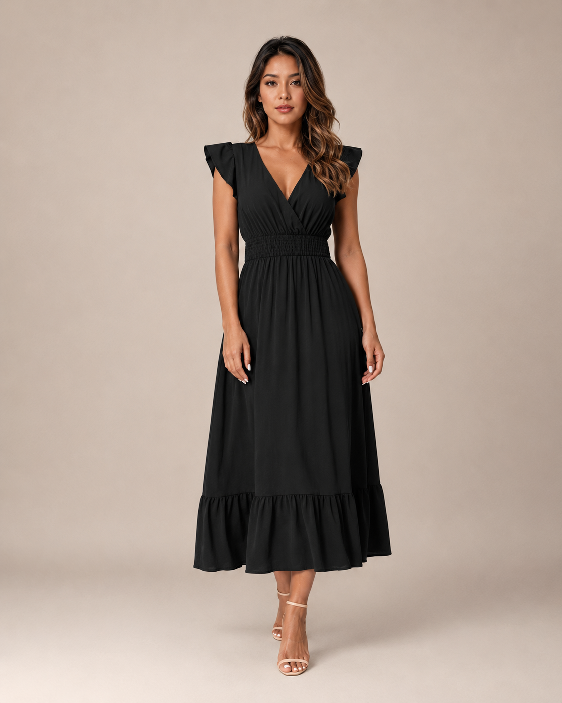 Robe Midi d'Été à Manches Courtes, Preencess
