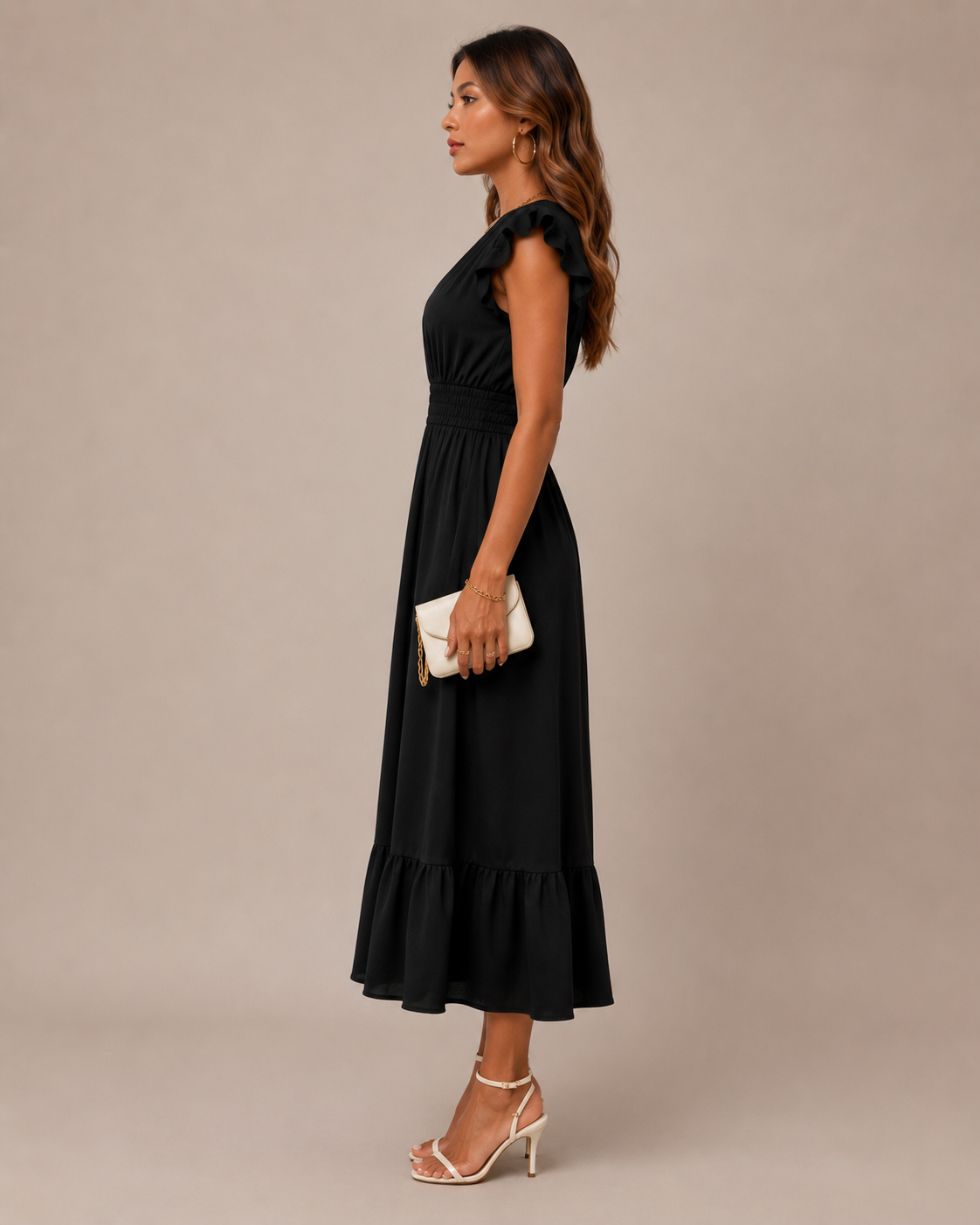 Robe Midi d'Été à Manches Courtes, Preencess