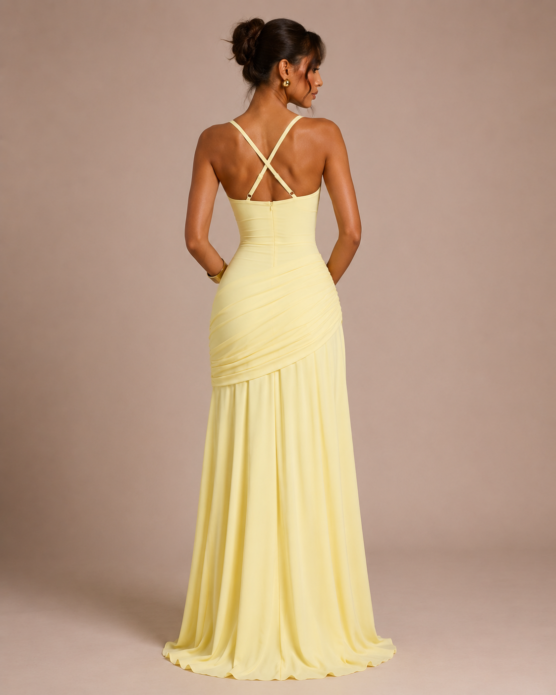 Robe Longue Évasée Sans Manches Taille Ajustée, Preencess