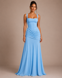 Robe Longue Évasée Sans Manches Taille Ajustée, Preencess