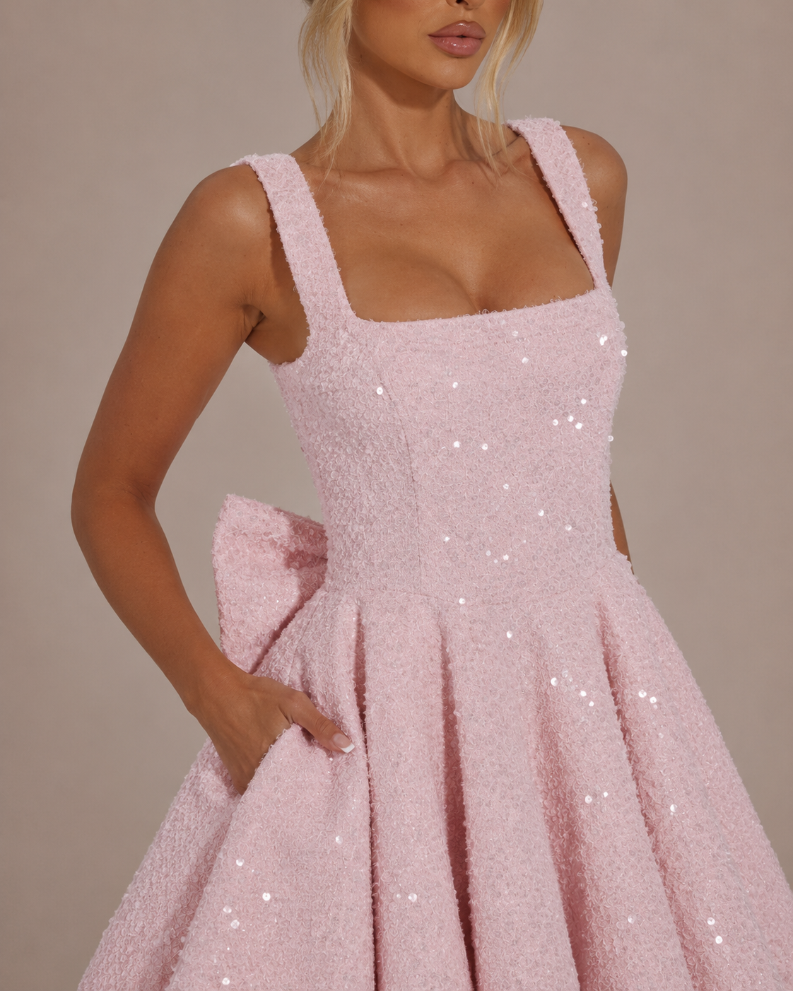 Robe Midi de Soirée à Nœud, Preencess