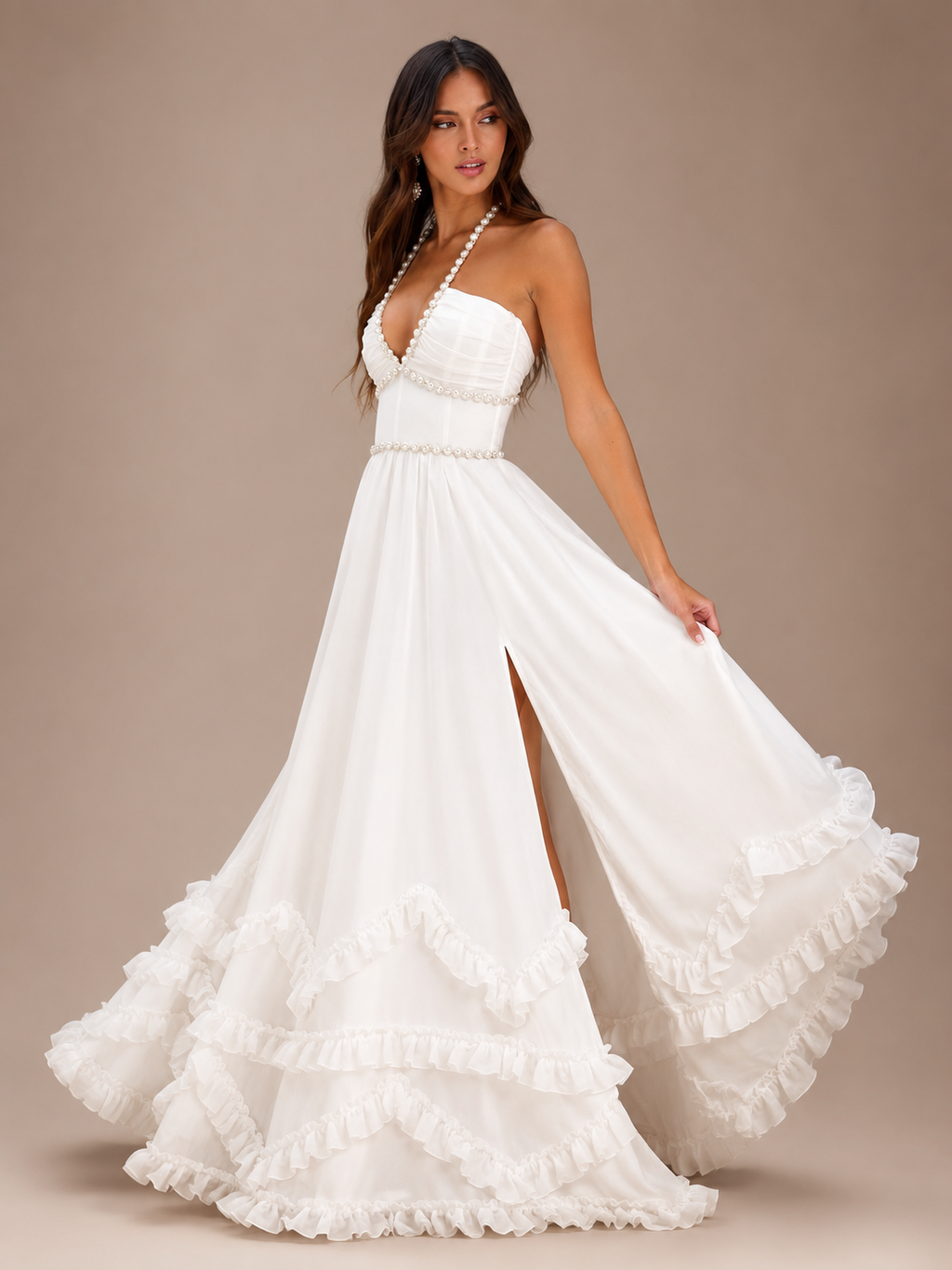 Robe Longue Fleurie à Fines Bretelles, Preencess