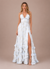 Robe Longue Fleurie à Fines Bretelles, Preencess
