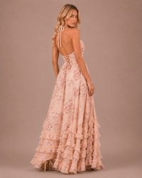 Robe Longue Fleurie à Fines Bretelles, Preencess