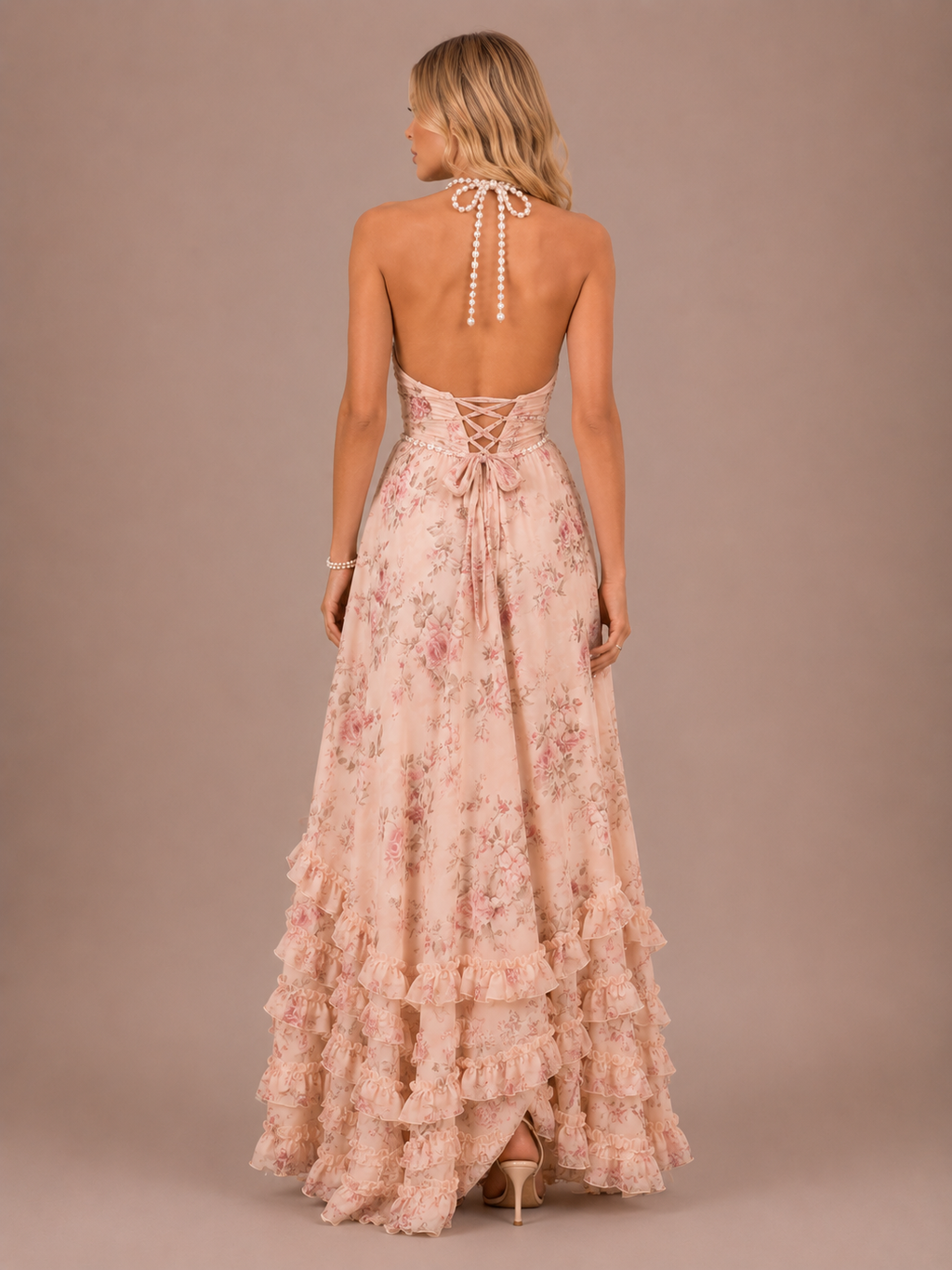 Robe Longue Fleurie à Fines Bretelles, Preencess