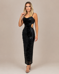 Robe Longue de Soirée à Sequins et Perles, Preencess