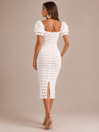 Robe Midi Portefeuille en Dentelle, Preencess