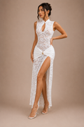 Robe Longue Dentelle Élégante Ajustée, Preencess