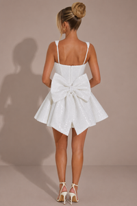 Robe de soirée midi à nœud