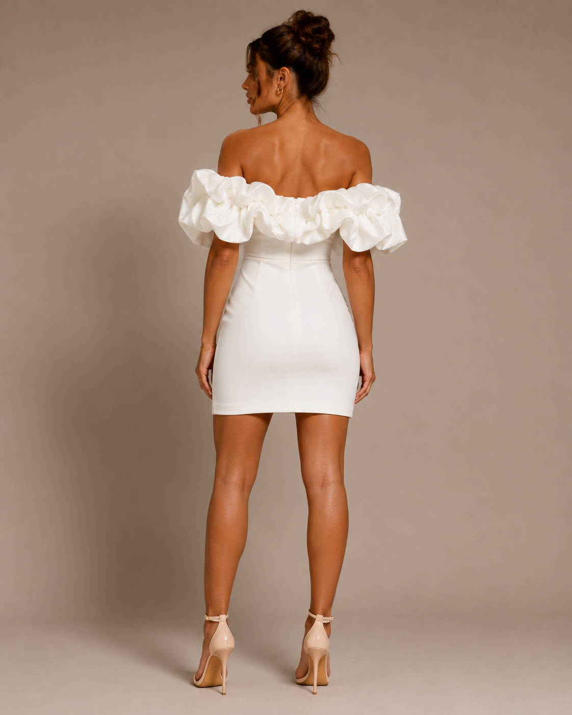 Robe Mini Unie Épaules Dénudées, Preencess