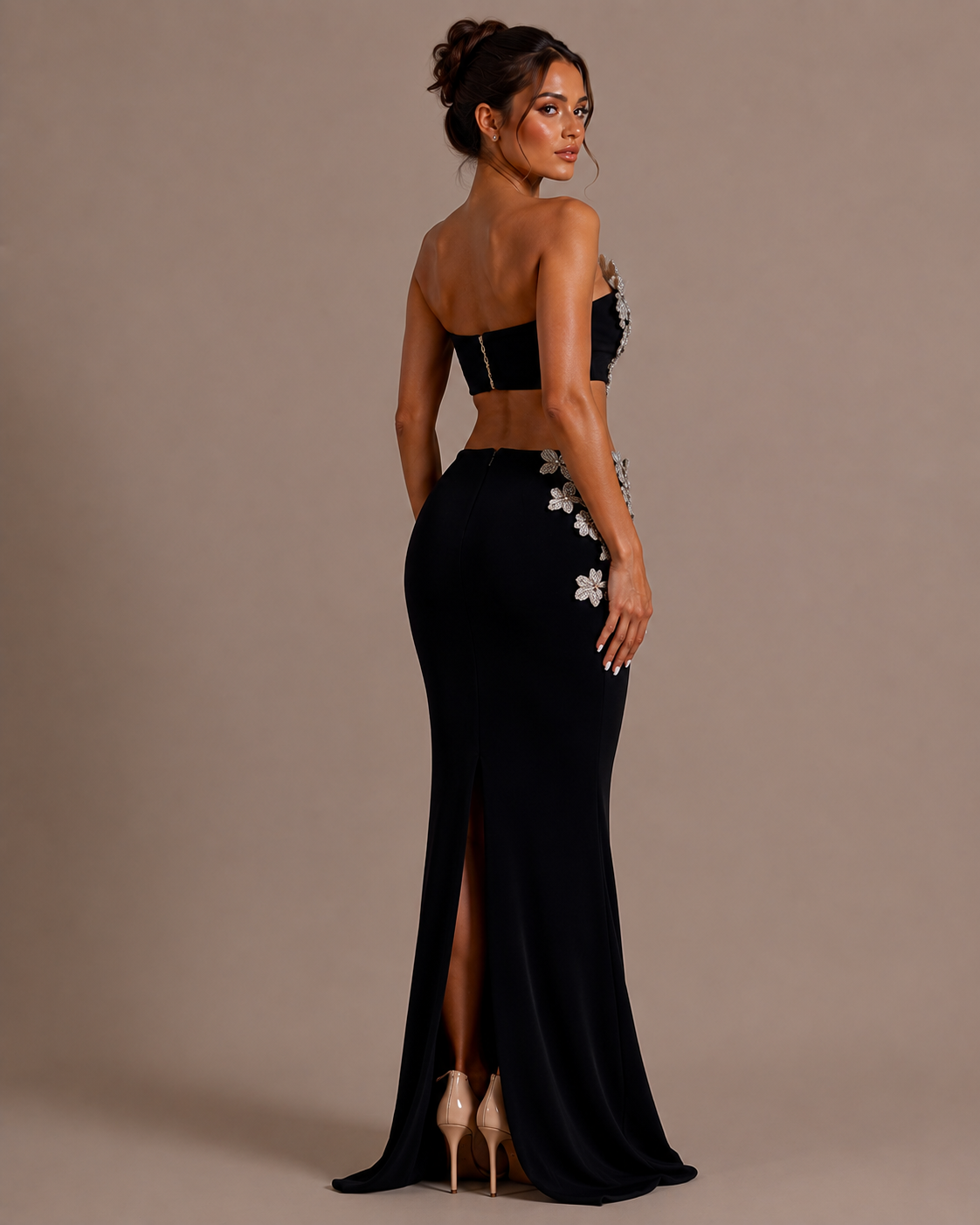 Ensemble bustier à strass et jupe longue moulante, Preencess