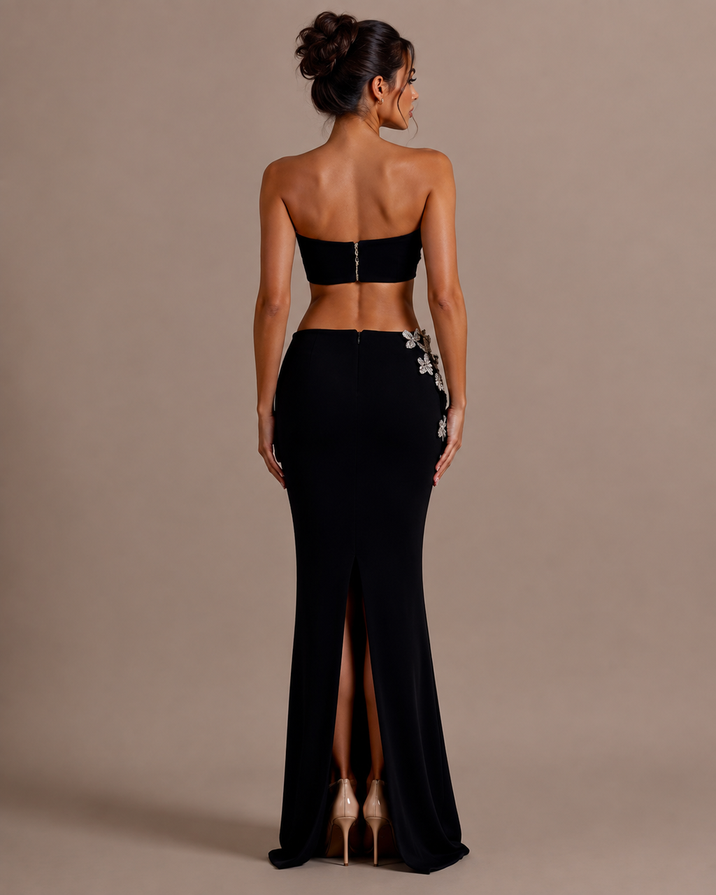 Ensemble bustier à strass et jupe longue moulante, Preencess