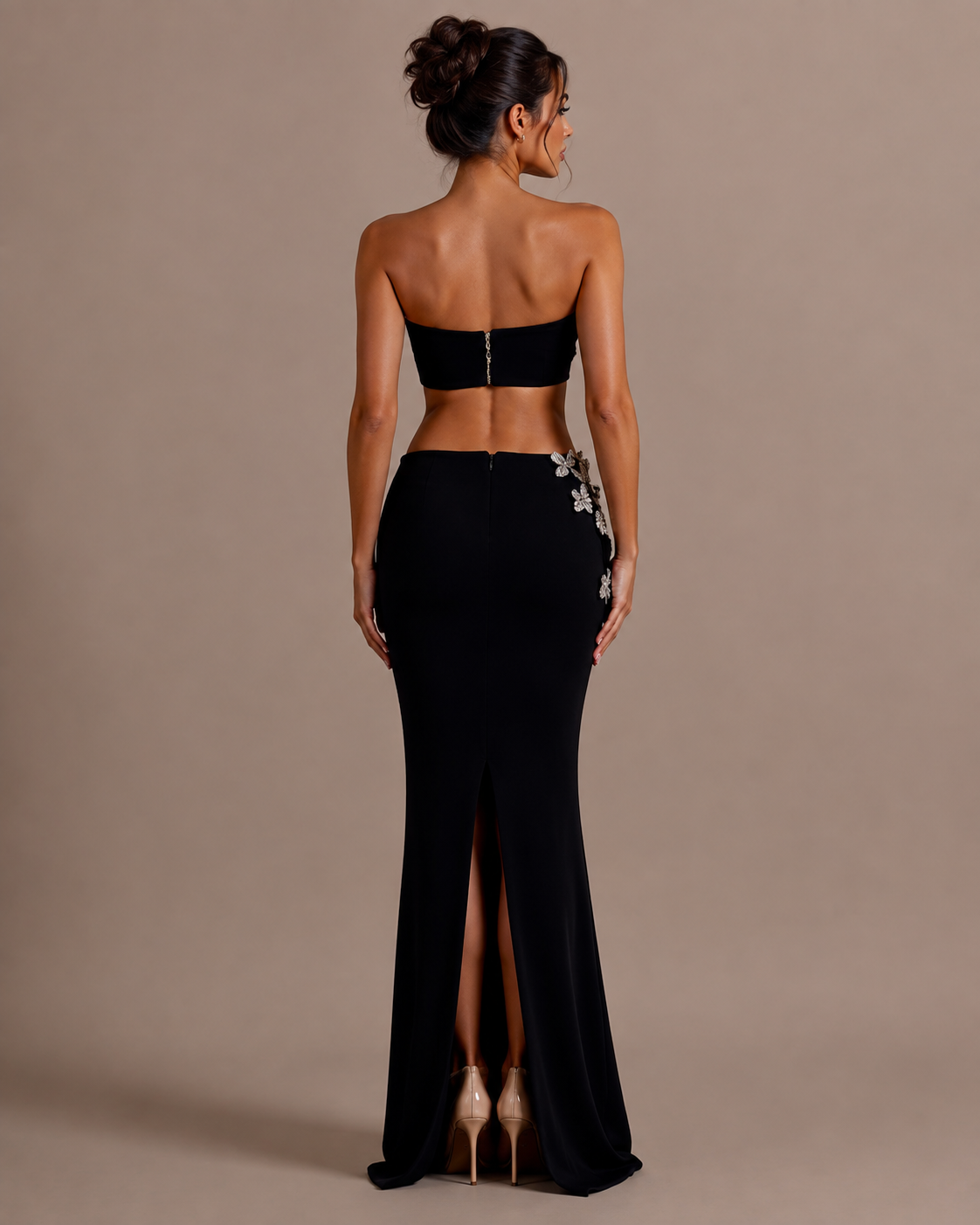 Ensemble bustier à strass et jupe longue moulante, Preencess