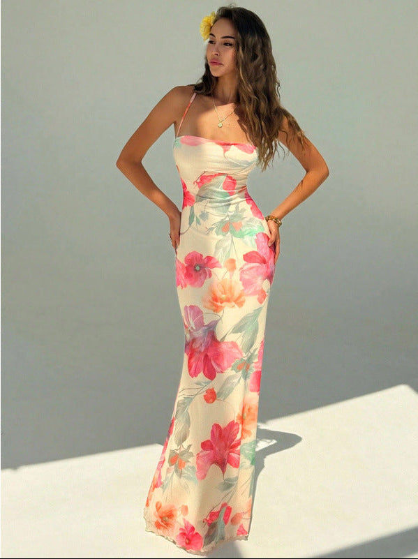 Robe Longue Sirène Dos Nu à Bretelles, Preencess
